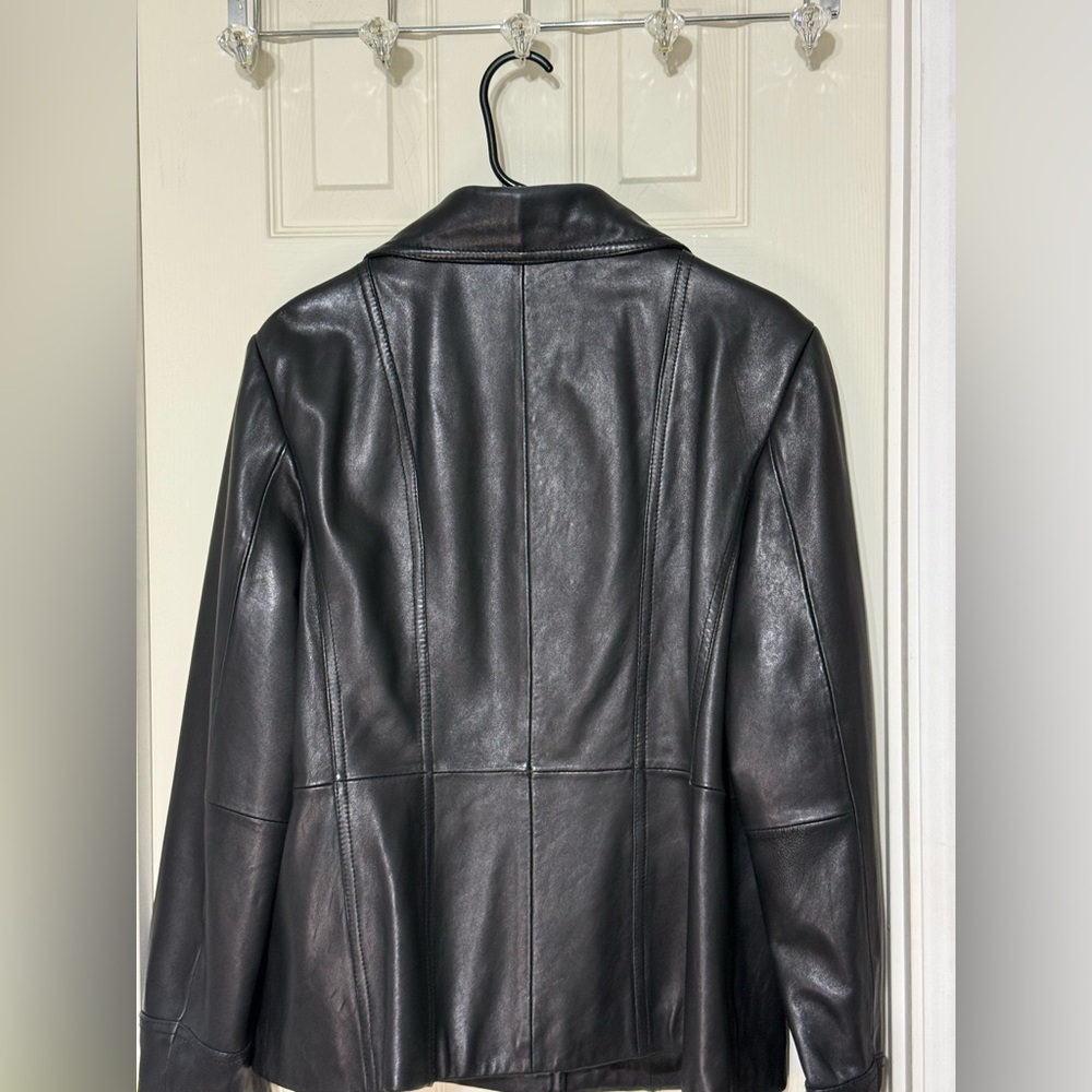 Preston & York Classic Black Genuine 100% Lamb Skin Jacket Women’s size Large - Picture 7 of 9
